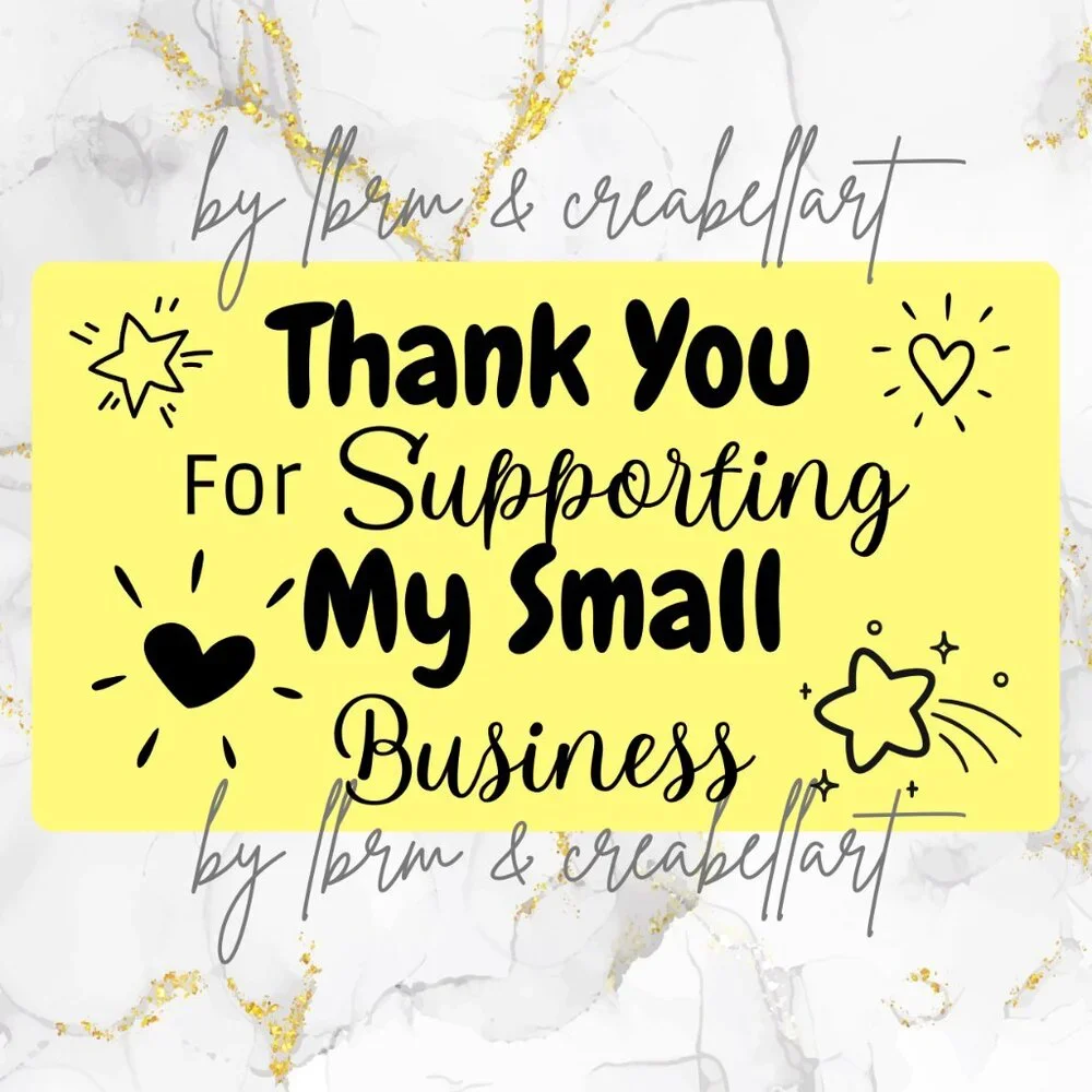 100 thermal Thank you Stickers 2.25